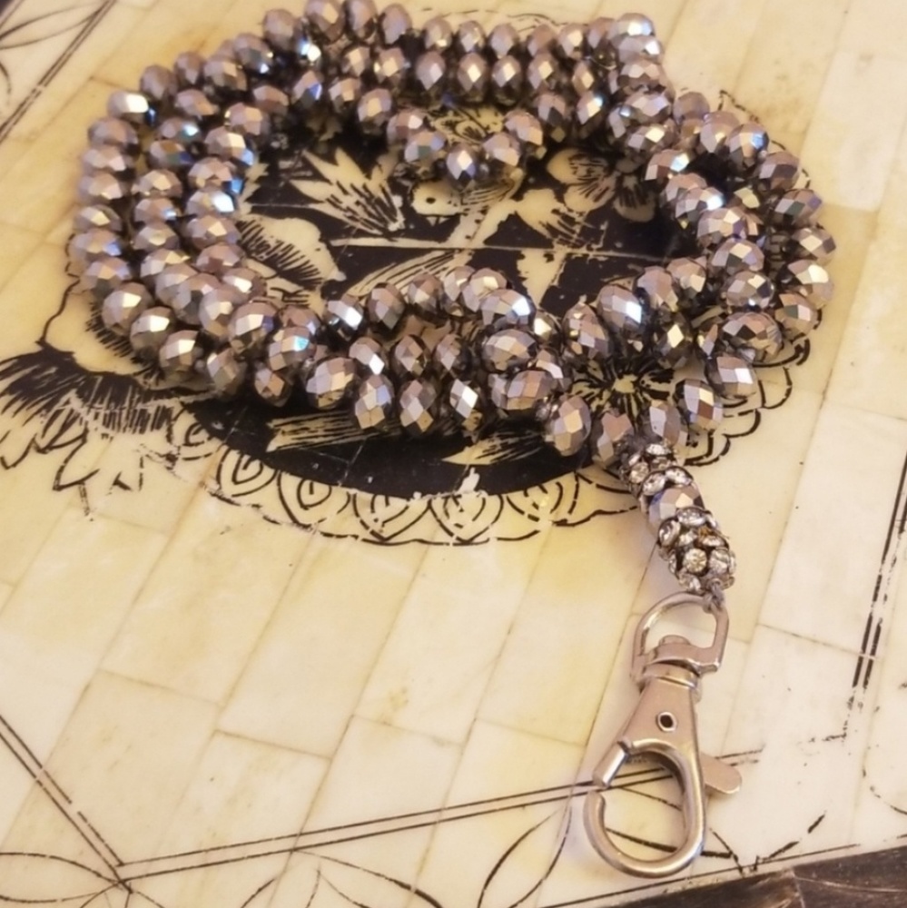 Sparkle beads ID lanyard